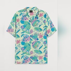 H&M Divided Rick and Morty Multicolor Men's Resort Shirt Large